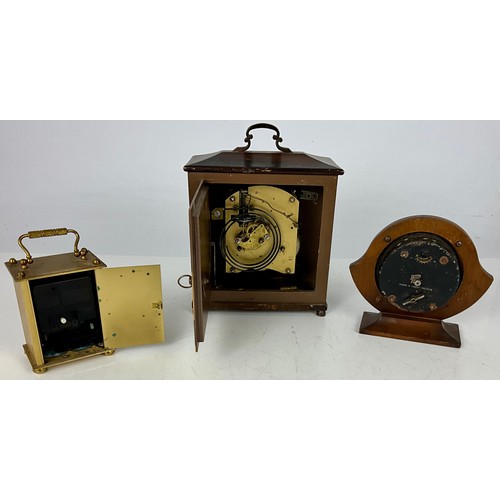 258 - TWO SMITHS MANTLE CLOCKS T/W A ESTYMA CARRIAGE CLOCK (3)