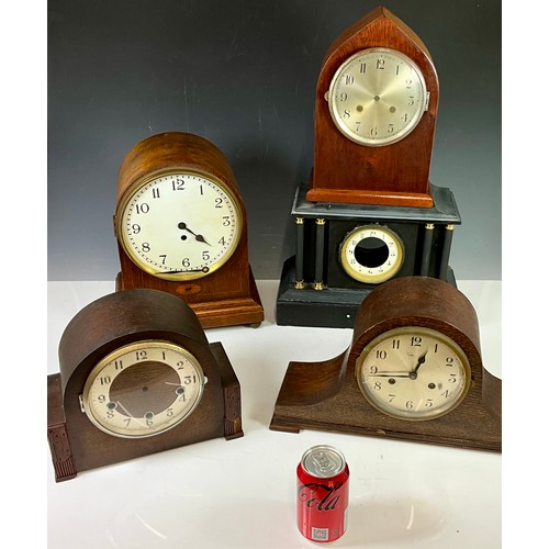 260 - FIVE LARGE MANTLE CLOCK BODIES FOR RESTORATION