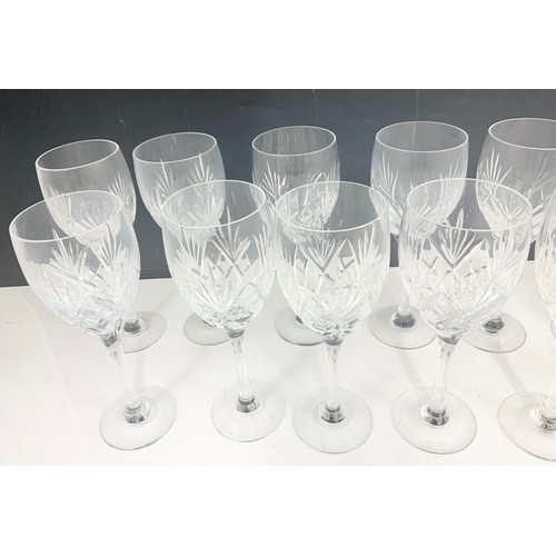 242 - SET OF 12 BRIERLEY CRYSTAL WINE GLASSES