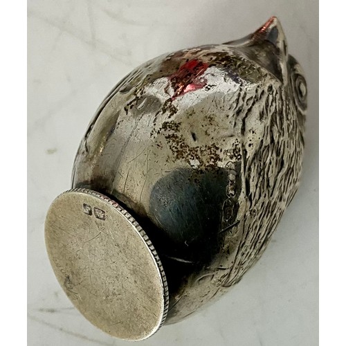 300 - SILVER BIRD PEPPER, THREE SALTS AND GLASS JAR WITH SILVER LID