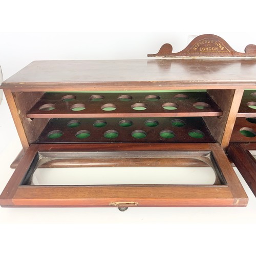 367 - UNUSUAL STEVENS & SONS LONDON MAHOGANY SNOOKER BALL CABINET WIDTH 90cm