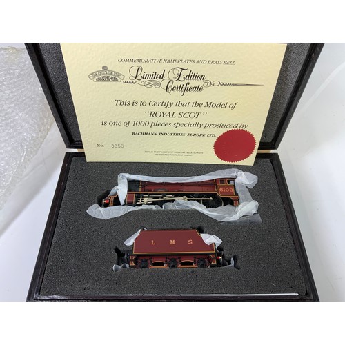 430 - BACHMANN PRESENTATION CASE BOXED, LMS 4-6-0 6100 ROYAL SCOT, LIMITED EDITION OF 1000 PIECES, CERTIFI... 