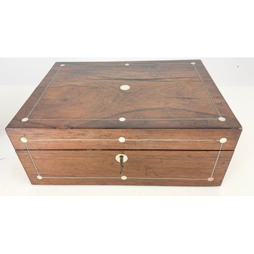 361 - JEWELLERY BOX  WITH FITTED INTERIOR &  2 SECTION TEA CADDY