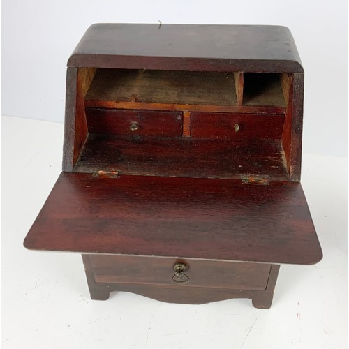 362 - APPRENTICE  FITTED BUREAU 23.5cm TALL &  A THORENS MUSIC BOX