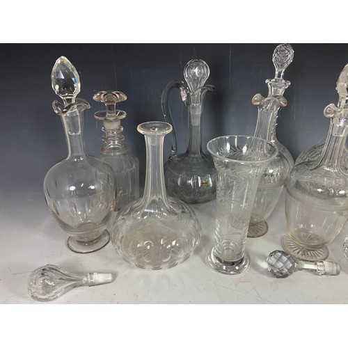 227 - DECANTERS , EWERS JUGS ETC