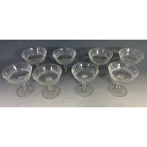 243 - SET OF EIGHT WATERFORD CRYSTAL GLASS CHAMPAGNE COUPES