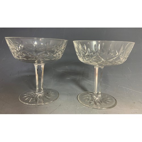 243 - SET OF EIGHT WATERFORD CRYSTAL GLASS CHAMPAGNE COUPES