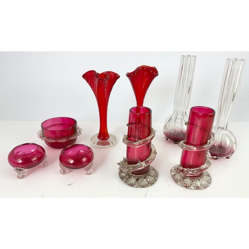 213 - QUANTITY OF RUBY GLASSWARE DIFFERENT VINTAGES