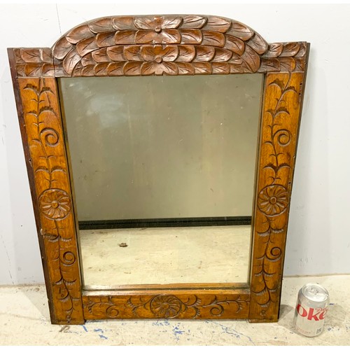 65 - CARVED FRAMED MIRROR &  A SWING MIRROR