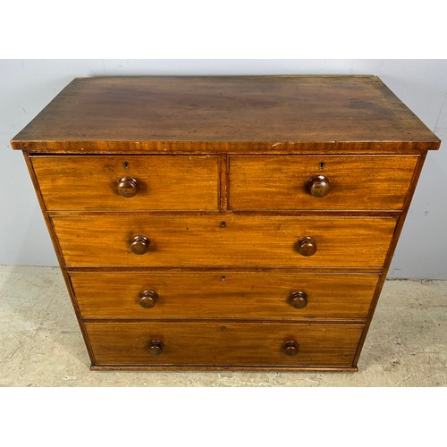 605 - MAHOGANY CHEST OF TWO OVER THREE GRADUATED DRAWERS WIDTH 104cm