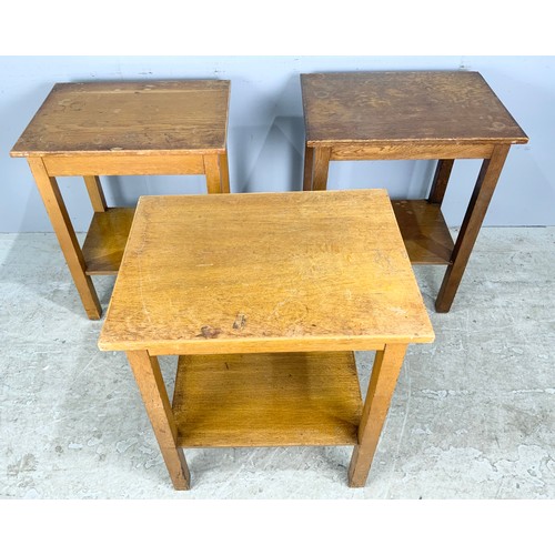 598 - 3 MID CENTURY OCCASIONAL TABLES  WITH UNDER TIERS POSSIBLY MINISTRY 62cm x 47cm