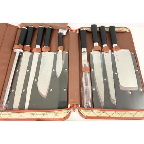 301 - CASED SET OF CHEF’S KNIVES, THESE APPEAR TO BE UNUSED