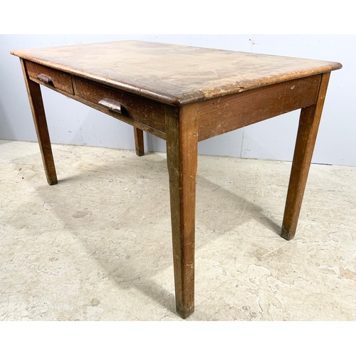 599 - JB FURNITURE OAK DESK / TABLE WITH 2 DRAWERS approx. 138 X 76 X 77 cm