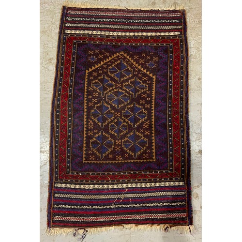 734 - 2 BLUE GROUND RUGS LARGEST 150cm x 88cm