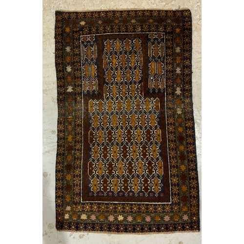 735 - 2 BLUE GROUND RUGS LARGEST 135cm x 84cm