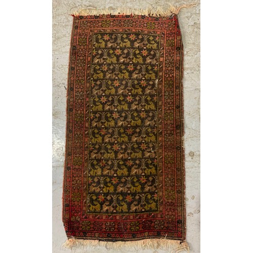 735 - 2 BLUE GROUND RUGS LARGEST 135cm x 84cm