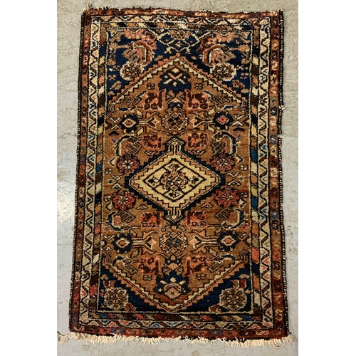 736 - 3 VINTAGE RUGS LARGEST 140cm x 95cm