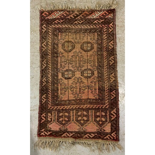 736 - 3 VINTAGE RUGS LARGEST 140cm x 95cm