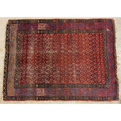 739 - RED GROUND RUG 145cm x 105cm