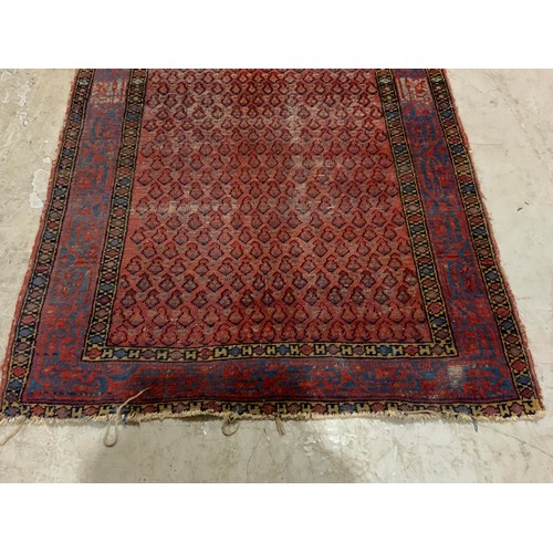 739 - RED GROUND RUG 145cm x 105cm