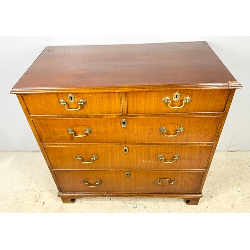 604 - MAHOGANY CHEST OF 2 OVER 3 GRADUATED DRAWERS  ON BRACKET FEET WIDTH 96cm