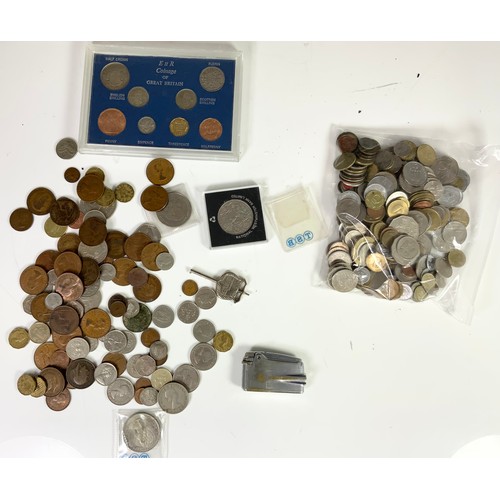 305 - QUANTITY OF ENGLISH AND FORIEGN COINS etc