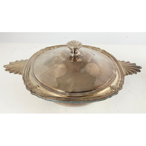 313 - GOOD QUALITY CHRISTOFLE FRANCE SILVER PLATED TUREEN WITH A ANTIQUE SILVER PLATED MEAT DOME