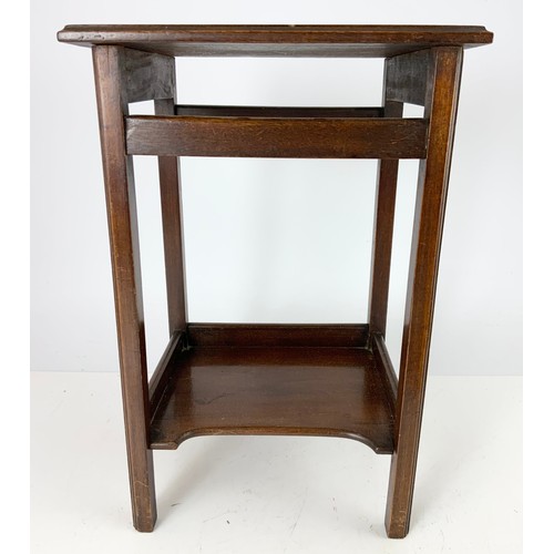 352 - SMALL MAHOGANY OCCASIONAL TABLE, SMOKERS CABINET AND A BLACK FOREST CARVED MATCH HOLDER