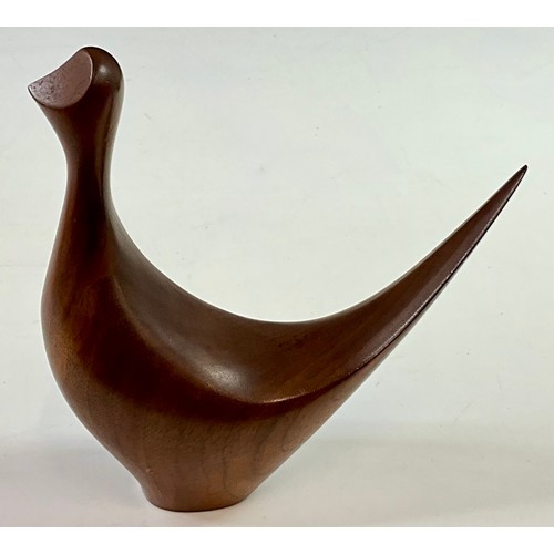 354 - ALAN MIDDLETON WALNUT BIRD STUDY, CANADIAN 15CM HEIGHT AND A TEAK FOX  AGAIN CANADIAN BUT SIGNATURE ... 