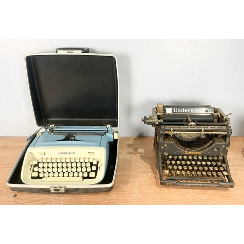 364 - IMPERIAL SAFARI TYPEWRITER WITH A UNDERWOOD NUMBER 5 STANDARD TYPEW