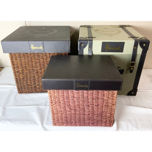 371 - THREE HARRODS BOXES/HAMPERS