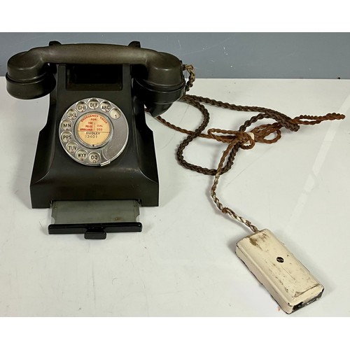 414 - VINTAGE GPO BAKELITE TELEPHONE WITH DRAWER AND ORIGINAL CABLE