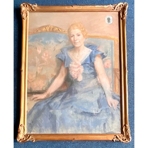 8 - LARGE FRAMED PASTEL PORTRAIT OF A LADY. Image Size Approx. 109 x 82cm