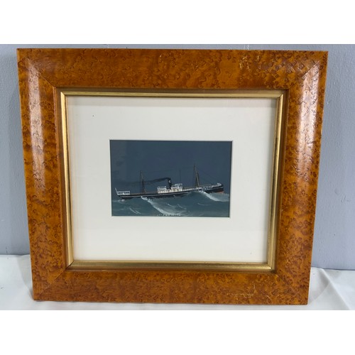 21 - PR. WATERCOLOURS DEPICTING SS. PENWITH IN BIRDS EYE MAPLE FRAMES