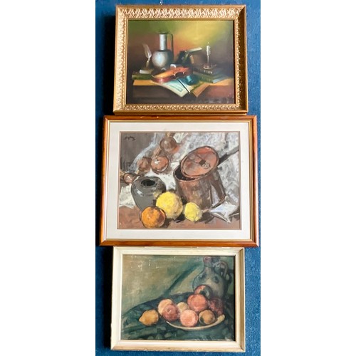 25 - ORIGINAL FRAMED PASTEL BY AUBREY SYKES 'COPPER AND GOLD', AN ORIGINAL STILL LIFE IN GILT FRAME, SIGN... 