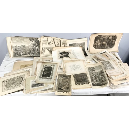 40 - LARGE QUANTITY OF VINTAGE ETCHINGS & PRINTS ETC