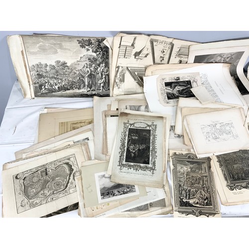 40 - LARGE QUANTITY OF VINTAGE ETCHINGS & PRINTS ETC