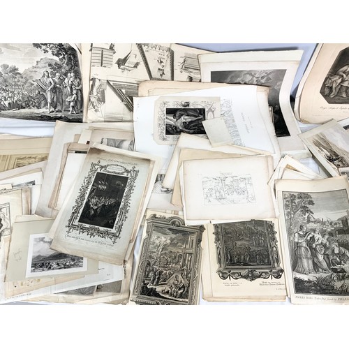 40 - LARGE QUANTITY OF VINTAGE ETCHINGS & PRINTS ETC