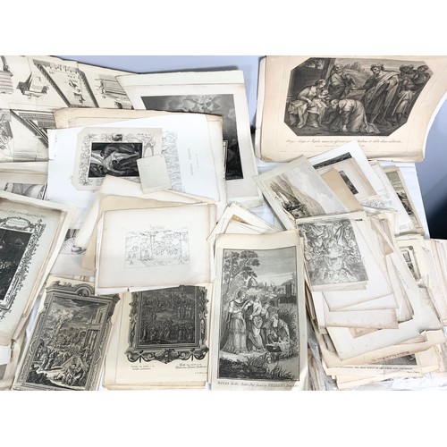 40 - LARGE QUANTITY OF VINTAGE ETCHINGS & PRINTS ETC