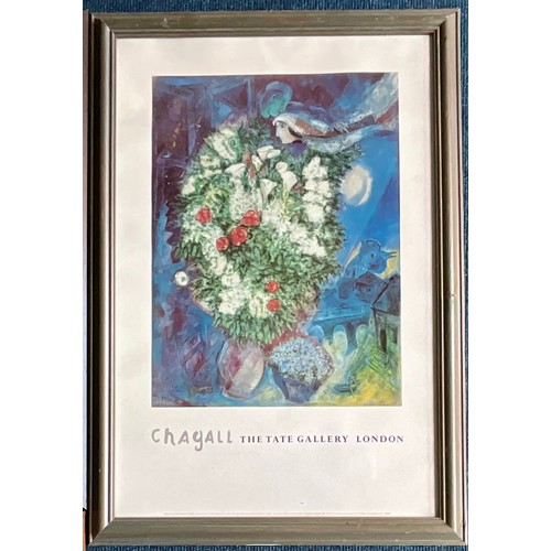 47 - ALISON SHRIVER FRAMED PRINT, FRAMED CHAGALL THE TATE GALLERY LONDON POSTER AND AN AUGUST MACKE PRINT