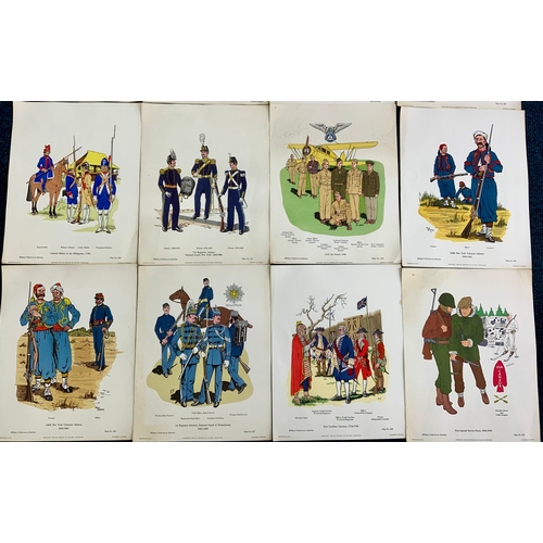 43 - SET OF 16 UNFRAMED PRINTS FROM 1972 AMERICAN COMPANY OF MILITARY HISTORIANS