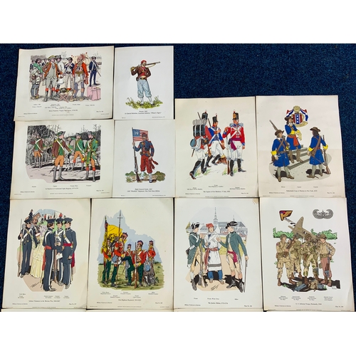 43 - SET OF 16 UNFRAMED PRINTS FROM 1972 AMERICAN COMPANY OF MILITARY HISTORIANS