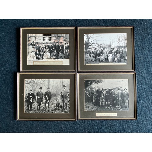 79 - FOUR FRAMED VICTORIAN EDWARDIAN PHOTOGRAPHS, LOCAL SOCIAL HISTORY INC. SHOOTING PARTIES AT WITLEY CO... 