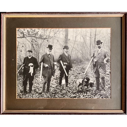 79 - FOUR FRAMED VICTORIAN EDWARDIAN PHOTOGRAPHS, LOCAL SOCIAL HISTORY INC. SHOOTING PARTIES AT WITLEY CO... 