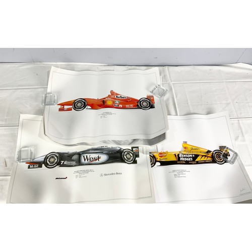 60 - QUANTITY OF MOTOR RACING POSTERS & AIRPLANE PRINTS ETC