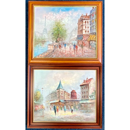 9 - CAROLINE BURNETT (1877 - 1950), 2 OILS DEPICTING PARISIAN SCENES