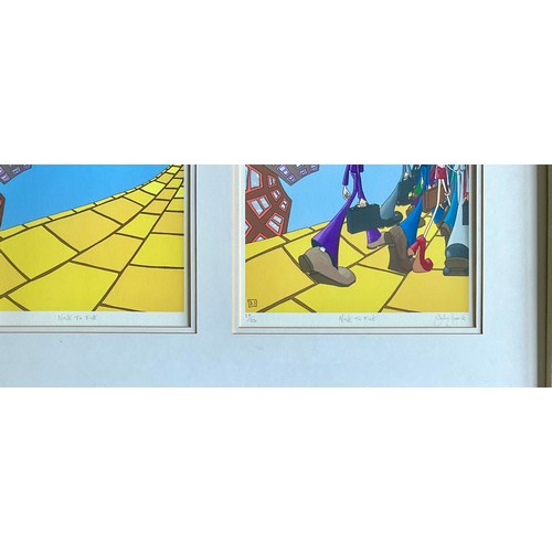 54 - DYLAN IZAAK (B 1971) SIGNED LIMITED EDITION TRIPTYCH, ‘NINE TO FIVE’ 27/250, EACH APPROX. 24 X 23 cm