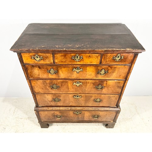 686 - GEORGIAN WALNUT CHEST ON STAND ON BRACKET FEET WIDTH  100cm , 124cm TALL