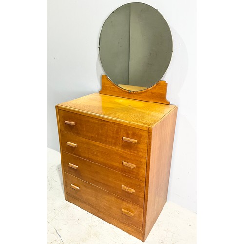 682 - LATE CENTURY EARNST GOMME DRESSING CHEST WITH CIRCULAR MIRROR WIDTH 76cm