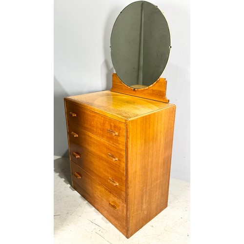 682 - LATE CENTURY EARNST GOMME DRESSING CHEST WITH CIRCULAR MIRROR WIDTH 76cm